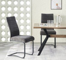 Freischwinger >Leni< 2er Set in anthrazit, Strukturstoff - 43x98x59cm (BxHxT)