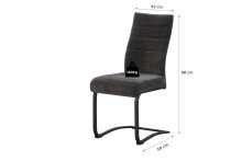 Freischwinger >Leni< 2er Set in anthrazit, Strukturstoff - 43x98x59cm (BxHxT)