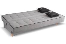 Schlafsofa >Bono< in hellgrau, Strukturstoff - 199x91x91cm (BxHxT)