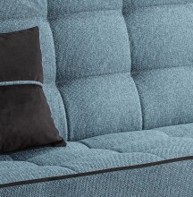 Schlafsofa >Bono< in blau, Strukturstoff - 199x91x91cm (BxHxT)