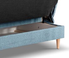 Schlafsofa >Bono< in blau, Strukturstoff - 199x91x91cm (BxHxT)