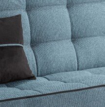 Schlafsofa >Bono< in blau, Strukturstoff - 199x91x91cm (BxHxT)