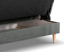 Schlafsofa >Bono< in grau, Strukturstoff - 199x91x91cm (BxHxT)