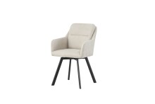 Stuhl >Sophie< 2er Set in creme, Chenille-Optik - 53x87x62cm (BxHxT)