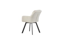 Stuhl >Sophie< 2er Set in creme, Chenille-Optik - 53x87x62cm (BxHxT)