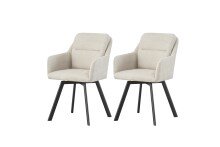 Stuhl >Sophie< 2er Set in creme, Chenille-Optik - 53x87x62cm (BxHxT)