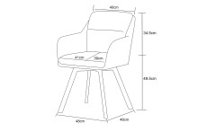 Stuhl >Sophie< 2er Set in anthrazit, Chenille-Optik - 53x87x62cm (BxHxT)