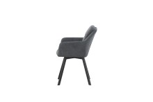 Stuhl >Sophie< 2er Set in anthrazit, Chenille-Optik - 53x87x62cm (BxHxT)
