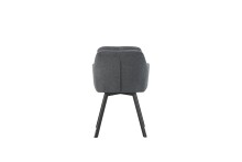 Stuhl >Sophie< 2er Set in anthrazit, Chenille-Optik - 53x87x62cm (BxHxT)
