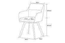 Stuhl >Sophie< 2er Set in anthrazit, Chenille-Optik - 53x87x62cm (BxHxT)