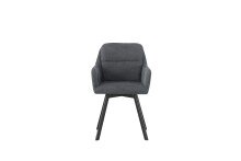 Stuhl >Sophie< 2er Set in anthrazit, Chenille-Optik - 53x87x62cm (BxHxT)