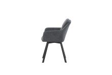 Stuhl >Sophie< 2er Set in anthrazit, Chenille-Optik - 53x87x62cm (BxHxT)