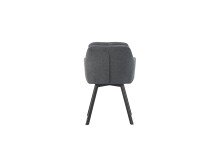 Stuhl >Sophie< 2er Set in anthrazit, Chenille-Optik - 53x87x62cm (BxHxT)