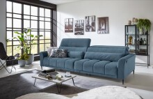 Big-Sofa >Wolve< 2x elektr. Verstellung, Cord blau...