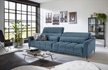 Big-Sofa >Wolve< 2x elektr. Verstellung, Cord blau...