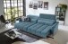 Big-Sofa >Wolve< 2x elektr. Verstellung, Cord blau - 280x108x118cm (BxHxT)