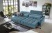 Big-Sofa >Wolve< 2x elektr. Verstellung, Cord blau - 280x108x118cm (BxHxT)