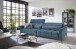 Big-Sofa >Wolve< 2x elektr. Verstellung, Cord blau - 280x108x118cm (BxHxT)