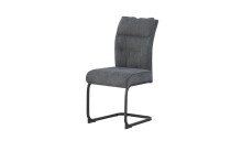 Freischwinger >Frieda< 2er Set in anthrazit, Chenille-Optik - 47x94x61cm (BxHxT)