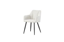 Stuhl >Bella< 2er Set in creme, Chenille-Optik - 55x82x62cm (BxHxT)