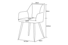 Stuhl >Bella< 2er Set in anthrazit, Chenille-Optik - 55x82x62cm (BxHxT)