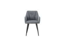 Stuhl >Bella< 2er Set in anthrazit, Chenille-Optik - 55x82x62cm (BxHxT)