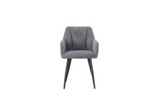 Stuhl >Bella< 2er Set in anthrazit, Chenille-Optik - 55x82x62cm (BxHxT)