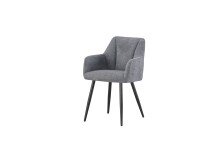 Stuhl >Bella< 2er Set in anthrazit, Chenille-Optik - 55x82x62cm (BxHxT)