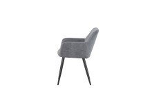 Stuhl >Bella< 2er Set in anthrazit, Chenille-Optik - 55x82x62cm (BxHxT)