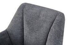 Stuhl >Bella< 2er Set in anthrazit, Chenille-Optik - 55x82x62cm (BxHxT)