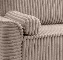 Schlafsofa >Grubs< in grau-beige, Cord - 225x96x93cm (BxHxT)