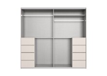 Schwebetürenschrank >BALI< in KASCHMIR / SPIEGEL - 225x208x64cm (BxHxT)