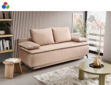 Schlafsofa >Sendi< in braun-beige, Velour -...