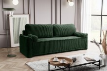 Schlafsofa >Grubs< in smaragdgrün, Cord - 225x96x93cm (BxHxT)