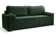Schlafsofa >Grubs< in smaragdgrün, Cord - 225x96x93cm (BxHxT)