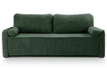 Schlafsofa >Grubs< in smaragdgrün, Cord - 225x96x93cm (BxHxT)