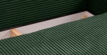 Schlafsofa >Grubs< in smaragdgrün, Cord - 225x96x93cm (BxHxT)