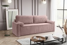 Schlafsofa >Grubs< in rosa, Cord - 225x96x93cm (BxHxT)