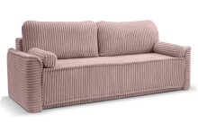 Schlafsofa >Grubs< in rosa, Cord - 225x96x93cm (BxHxT)