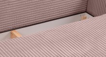 Schlafsofa >Grubs< in rosa, Cord - 225x96x93cm (BxHxT)