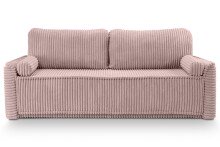 Schlafsofa >Grubs< in rosa, Cord - 225x96x93cm (BxHxT)