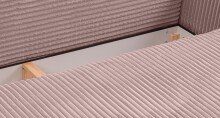 Schlafsofa >Grubs< in rosa, Cord - 225x96x93cm (BxHxT)