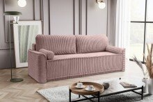 Schlafsofa >Grubs< in rosa, Cord - 225x96x93cm (BxHxT)