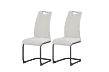 Freischwinger >Hanna< 2er Set in creme, Webstoff -...