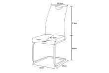 Freischwinger >Hanna< 2er Set in creme, Webstoff - 43x98x59cm (BxHxT)