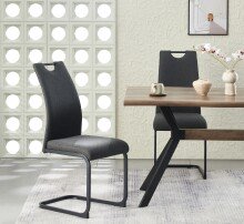 Freischwinger >Hanna< 2er Set in anthrazit, Webstoff - 43x98x59cm (BxHxT)