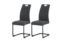 Freischwinger >Hanna< 2er Set in anthrazit, Webstoff - 43x98x59cm (BxHxT)
