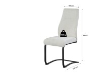 Freischwinger >Tina< 2er Set in creme, Strukturstoff - 43x98x59cm (BxHxT)