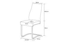 Freischwinger >Tina< 2er Set in creme, Strukturstoff - 43x98x59cm (BxHxT)