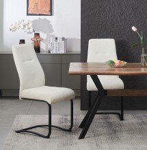 Freischwinger >Tina< 2er Set in creme, Strukturstoff - 43x98x59cm (BxHxT)